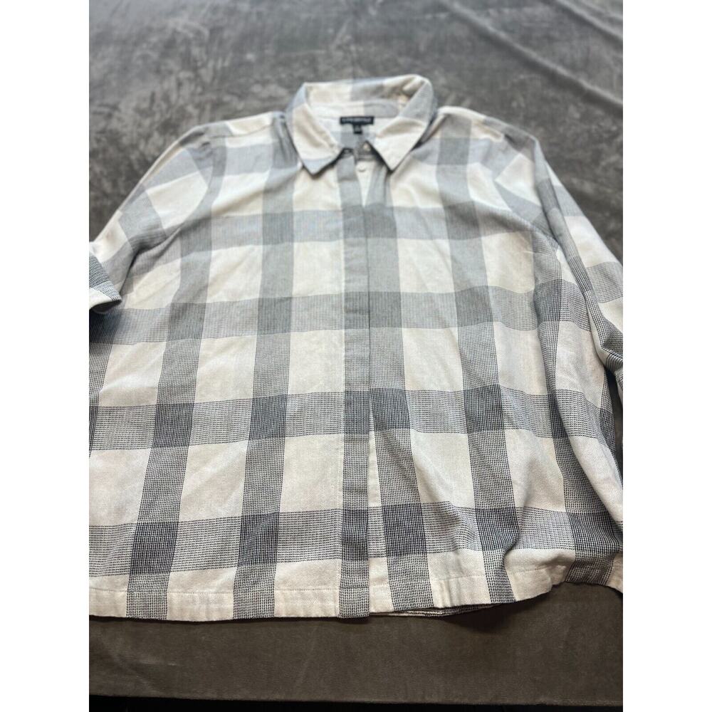 Lane Bryant Boho‎ Lagenlook Plaid Bell Sleeves Button Down Shirt Size 22